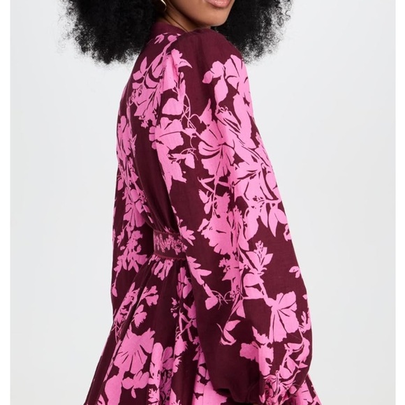 Red and Pink Long Sleeve Floral Dress - Picture 4 of 6